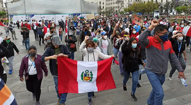 Protesta por vacancia contra Martín Vizcarra.
