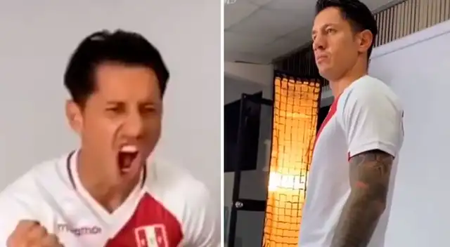 ¡Alista la garganta! Gianluca Lapadula posó por primera vez con la camiseta de la selección peruana en curiosa sesión de fotos.
