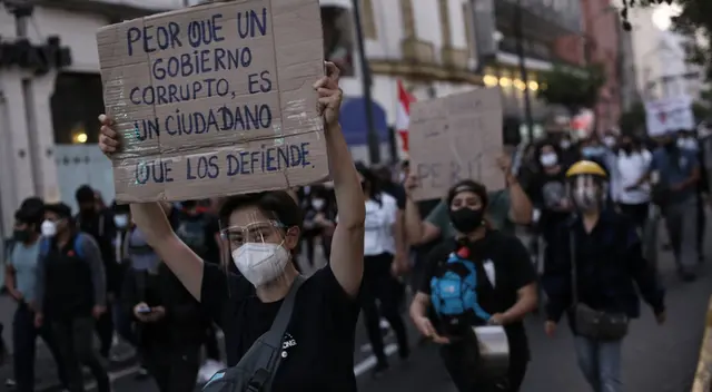 Protesta por vacancia contra Martín Vizcarra.
