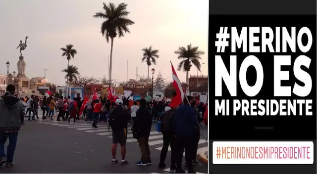 Trujillo sale a las calles en contra de gobierno de Manuel Merino. Trujillo sale a las calles en contra de gobierno de Manuel Merino.