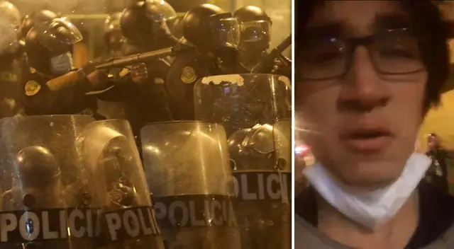 Usuario reportó la represión policial en horas de la madrugada. Usuario reportó la represión policial en horas de la madrugada.