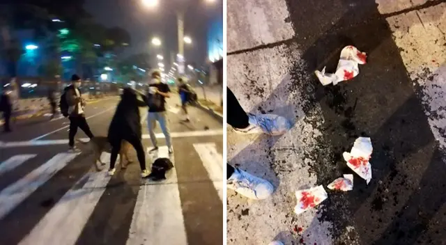 Usuarios de las redes sociales mencionaron que perritos que acompañaban en la protesta quedaron desmayados ante el gas lacrimógeno.