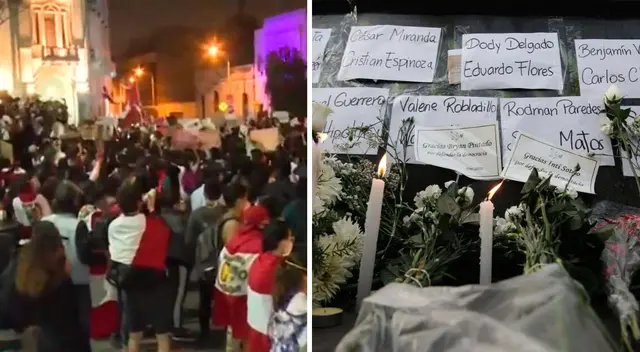 Manifestantes se dirigen a Plaza San Martín para vigilia.