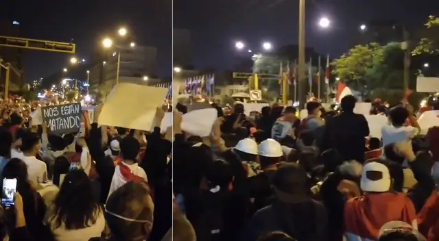 Manifestantes llegaron a los exteriores del Congreso. Manifestantes llegaron a los exteriores del Congreso.