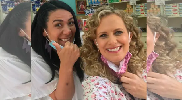 Emocionada por reencuentro con amigos. Emocionada por reencuentro con amigos.