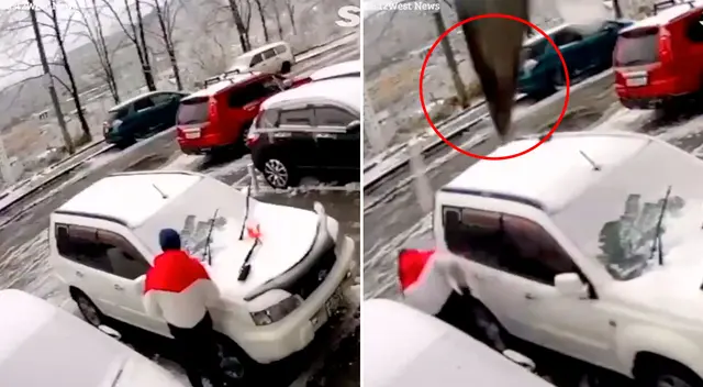 El joven de 27 años salvó de morir aplastado por una placa de concreto.