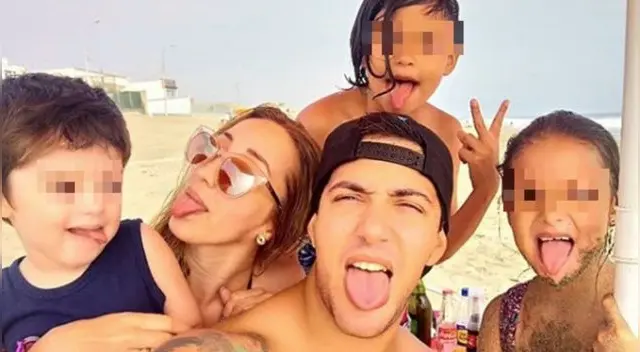 Los pequeños tuvieron un paseo familiar a Chancay junto a su padre Jean Paul Santa María y su esposa Romina Gachoy.