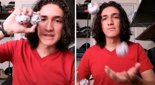 Joven enseña la manera más sencilla de hacer malabares con tres pelotas Joven enseña la manera más sencilla de hacer malabares con tres pelotas