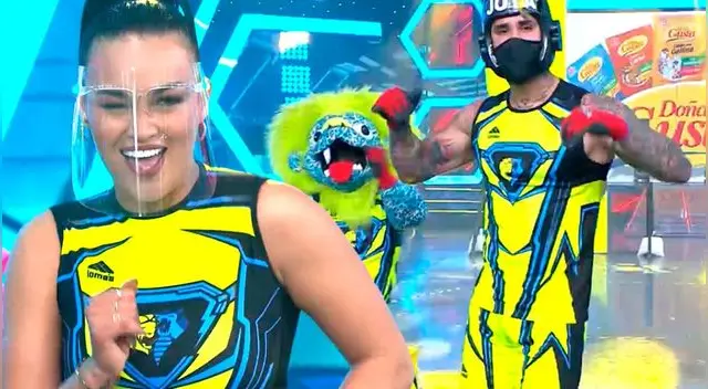 Tras ganar una competencia en EEG, Jota Benz quedó emocionado al ver a Angie Arizaga festejándolo al ritmo de "Amor a primera vista".