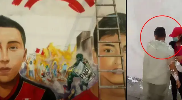 Desalmados borraron otro mural en honor a Bryan Pintado e Inti Sotelo, víctimas de la represión policial. Desalmados borraron otro mural en honor a Bryan Pintado e Inti Sotelo, víctimas de la represión policial.
