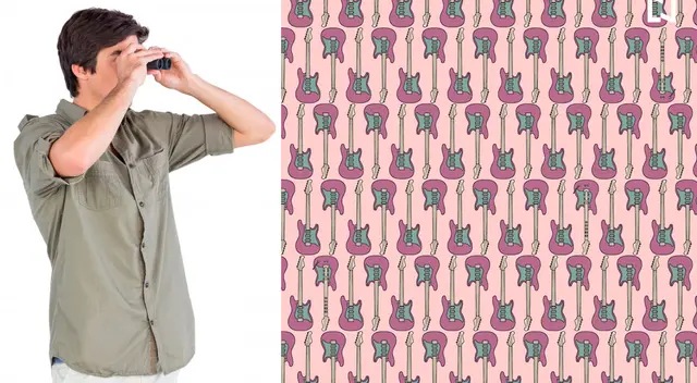 ¿Puedes ver las tres guitarras de juguete?