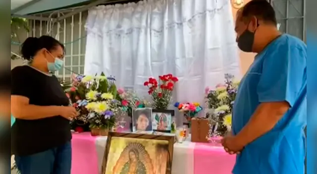 Los parientes y vecinos de la familia colocaron un altar cerca de la casa donde la niña tuvo el accidente Los parientes y vecinos de la familia colocaron un altar cerca de la casa donde la niña tuvo el accidente