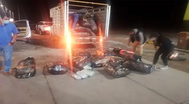 La droga entre sacos de papa