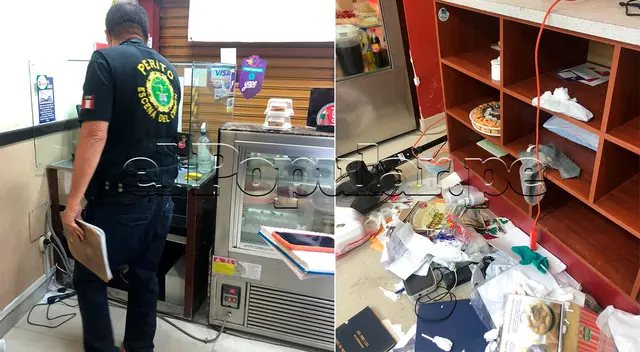 Menores abrieron un lado de la puerta de la pastelería.