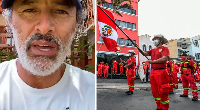 Carlos Alcántara agradece a los bomberos voluntarios del Perú.
