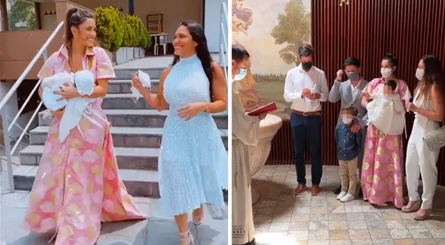 Korina Rivadeneira y Mario Hart realizaron el bautizo de su hija Lara.