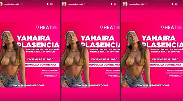 Yahaira Plasencia agradeció tener trabajo en Año Nuevo y se mostró feliz de ser presentadora en los Premios Heat 2020.