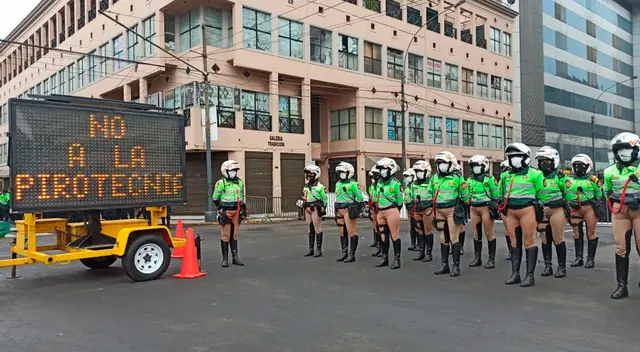 La Policía ejecuta plan de seguridad, prevención y regulación de uso de pirotécnicos en el Cercado de Lima.