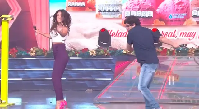 Jazmín Pinedo y Gian Piero Díaz causaron una gran diversión. Jazmín Pinedo y Gian Piero Díaz causaron una gran diversión.