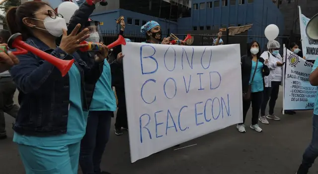 Entre los reclamos exigen la entrega del bono covid-19. Entre los reclamos exigen la entrega del bono covid-19.