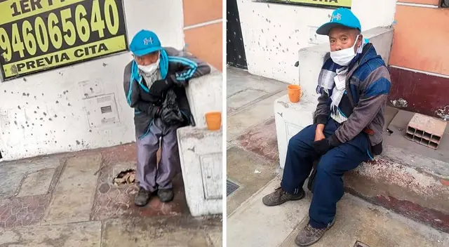 Abuelito camina por las calles vendiendo los pocos caramelos que consigue para poder pagar la habitación donde solo llega a dormir.