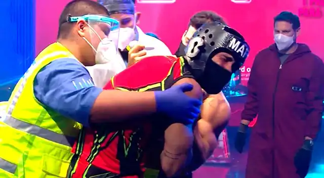 Mario Irivarren se dislocó el hombro al intentar saltar 12 discos durante una competencia en EEG, y mostró su preocupación.