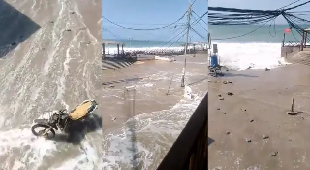 Locales de la zona tuvieron que cerrar sus puertas ante el oleaje anómalo.