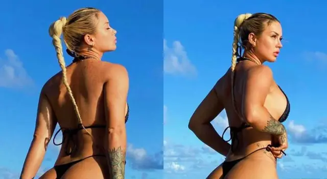 La cantante Leslie Shaw acudió a la playa a relajarse antes de presentarse en vivo hoy 17 de diciembre en los Premios Heat 2020.