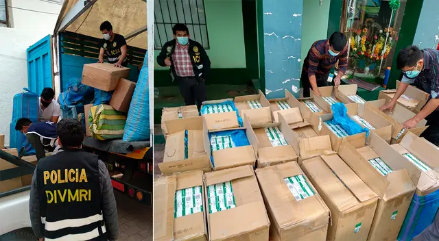 Las autoridades hallaron la mercadería ilegal camuflada debajo de costales con moraya y chuño.