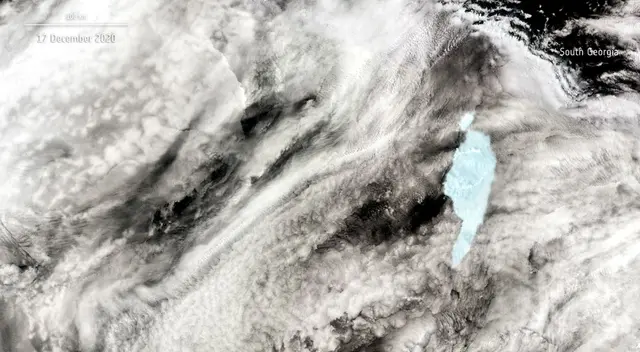 ESA capturó el recorrido del A-68a entre el 29 de noviembre y el 17 de diciembre ESA capturó el recorrido del A-68a entre el 29 de noviembre y el 17 de diciembre