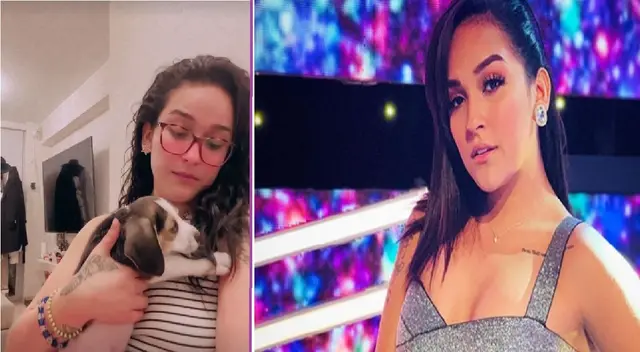 Daniela Darcourt enternece junto a su mascota.