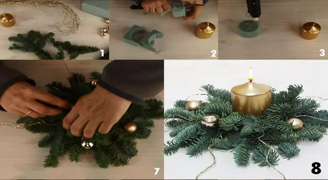 Un centro de mesa navideño hecho por ti.