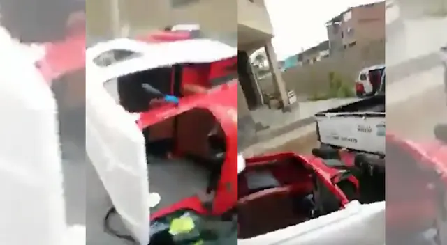 Inspector arrastra mototaxi hasta destruirla. Inspector arrastra mototaxi hasta destruirla.