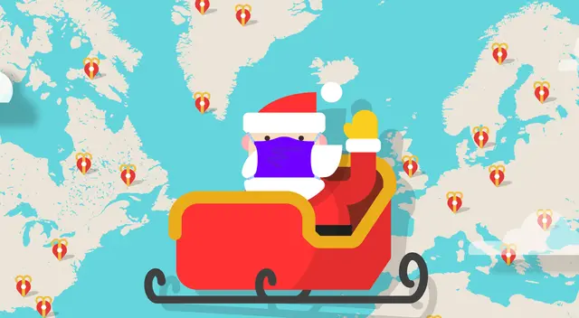 Papá Noel viaja por el mundo entregando obsequios para esta Navidad. Papá Noel viaja por el mundo entregando obsequios para esta Navidad.