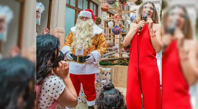 Antes de partir a México, Michelle Soifer hizo un show infantil para casi 200 pequeños en el Callao, a quienes llenó de presentes navideños.