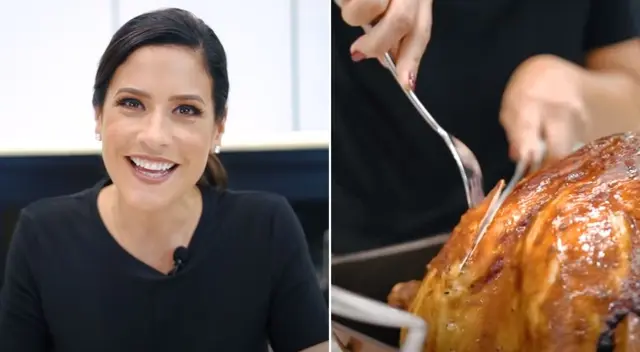 María Pía Copello dejó sorprendidos a todo su equipo de producción con el resultado de la receta del pavo navideño.