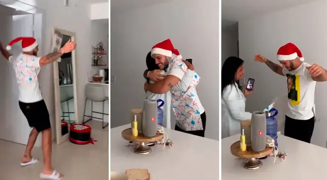 ¡Feliz Navidad!, gritó Mario Irivarren, tras envolverse con papel navideño y sorprender a mamá de Vania Bludau en Miami. ¡Feliz Navidad!, gritó Mario Irivarren, tras envolverse con papel navideño y sorprender a mamá de Vania Bludau en Miami.