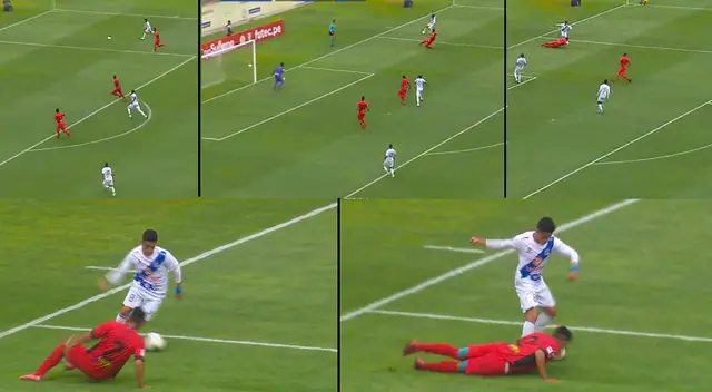 Defensa del Juan Aurich arriesgó todo para evitar el gol del Alianza Atlético en la final de la Liga 2.