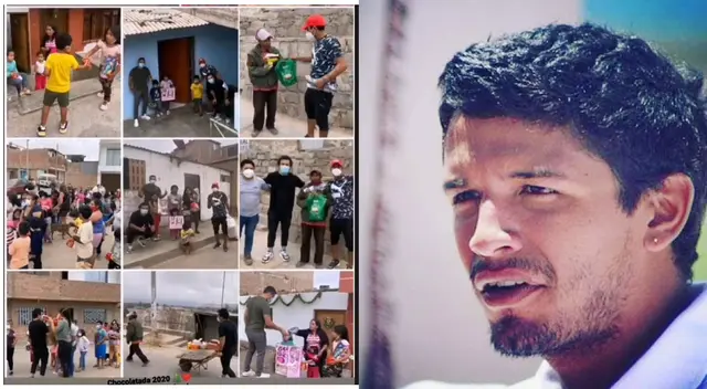 Reimond Manco llevó alegría a los niños de Lurín por Navidad | Foto: Intagram Reimond Manco/composición