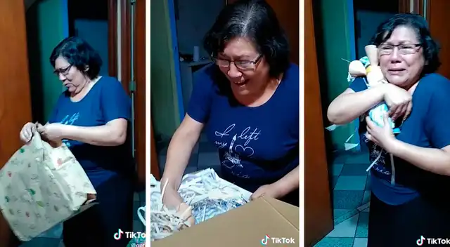 Mujer se emociona hasta las lágrimas al recibir un peluche de Topo Gigio Mujer se emociona hasta las lágrimas al recibir un peluche de Topo Gigio