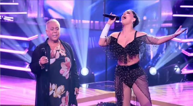 Lucía de la Cruz y Stephanie Valenzuela recuerdan su presentación en El gran show. Lucía de la Cruz y Stephanie Valenzuela recuerdan su presentación en El gran show.