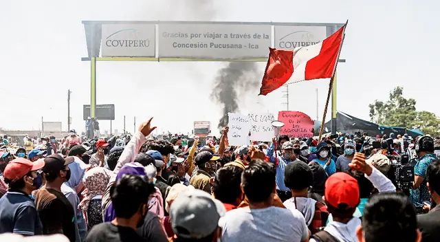 Premier Violeta Bermúdez encabeza conferencia de prensa tras muerte de dos jóvenes en paro agrario de La Libertad.