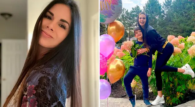 Sully Saenz feliz por regresar a Perú junto a su hijo.