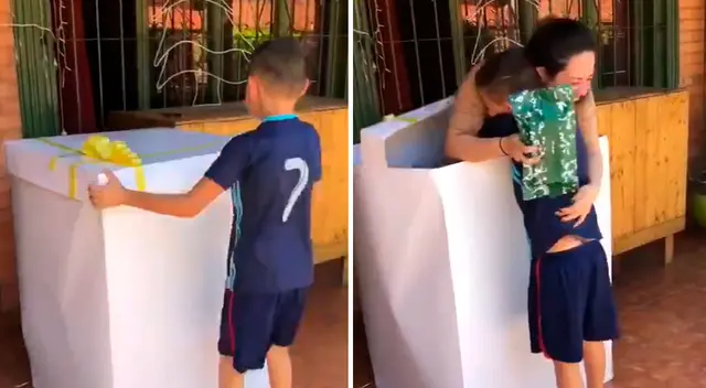 El emotivo reencuentro entre una madre y su hijo que no se ven hace 11 meses