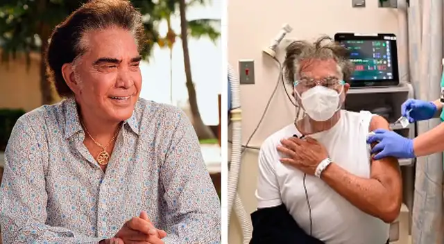 José Luis Rodríguez 'El Puma' feliz tras ser vacunado contra el COVID-19.