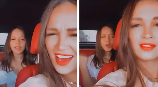 Angie Arizaga pasa divertido momento junto a su hermana.