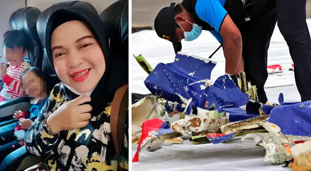 El avión en el que viajaba la mujer, presuntamente con sus dos hijos menores y sus padres, se estrelló este sábado minutos después de despegar rumbo a Pontianak, en la provincia de Borneo Occidental.