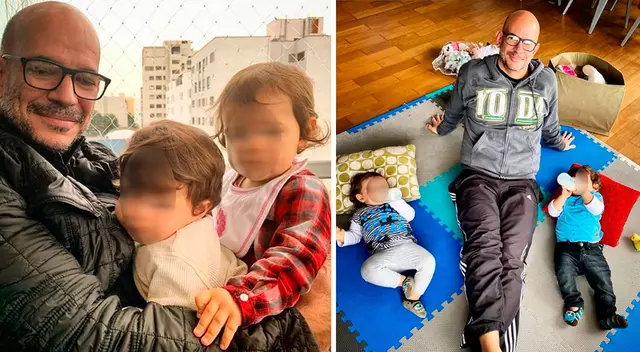 El productor Ricardo Morán mostró su emoción al llegar a Lima después de unas semanas alejado de sus pequeños Catalina y Emiliano.