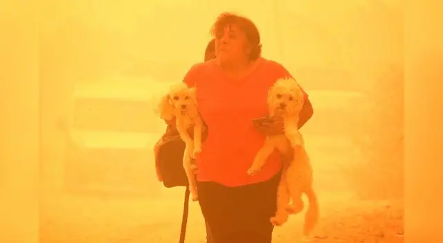 El fuego amenaza a casas que se encuentran próximas a las llamas. El fuego amenaza a casas que se encuentran próximas a las llamas.