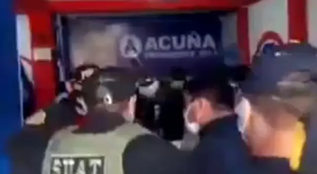 Intervienen local de Cesar Acuña. Intervienen local de Cesar Acuña.